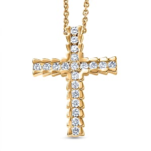 EverTrue Moissanite 0.80 ctw Light of Grace Pendant in 18K YG Plated with ION Plated YG Stainless Steel Necklace 20 Inches