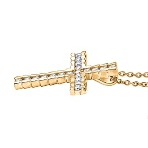 EverTrue Moissanite 0.80 ctw Light of Grace Pendant in 18K YG Plated with ION Plated YG Stainless Steel Necklace 20 Inches