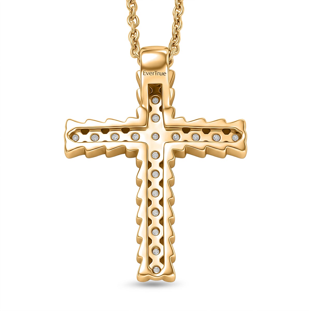 EverTrue Moissanite 0.80 ctw Light of Grace Pendant in 18K YG Plated with ION Plated YG Stainless Steel Necklace 20 Inches