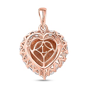 Certified & Appraised AAA Marropino Morganite and Luxuriant Lab Grown Diamond G-H SI 4.85 ctw Pendant Necklace in 10K Rose Gold 20 Inches