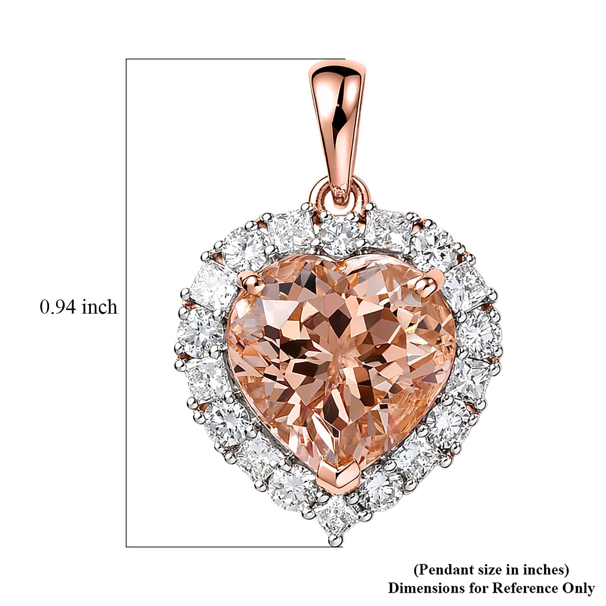 Certified & Appraised AAA Marropino Morganite and Luxuriant Lab Grown Diamond G-H SI 4.85 ctw Pendant Necklace in 10K Rose Gold 20 Inches image number 3