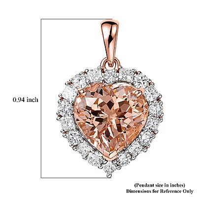 Certified & Appraised AAA Marropino Morganite and Luxuriant Lab Grown Diamond G-H SI 4.85 ctw Pendant Necklace in 10K Rose Gold 20 Inches