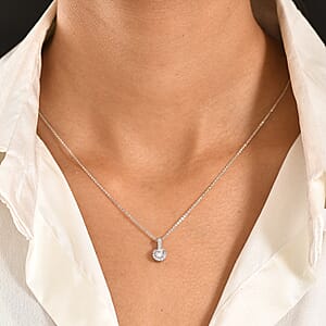 Luxuriant Lab Grown Diamond G-H SI 0.50 ctw Pendant Necklace in Rhodium Over Sterling Silver 20 Inches (Del. in 10-12 Days)