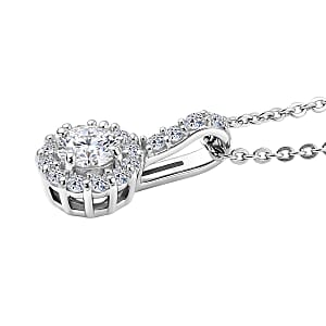 Luxuriant Lab Grown Diamond G-H SI 0.50 ctw Pendant Necklace in Rhodium Over Sterling Silver 20 Inches (Del. in 10-12 Days)