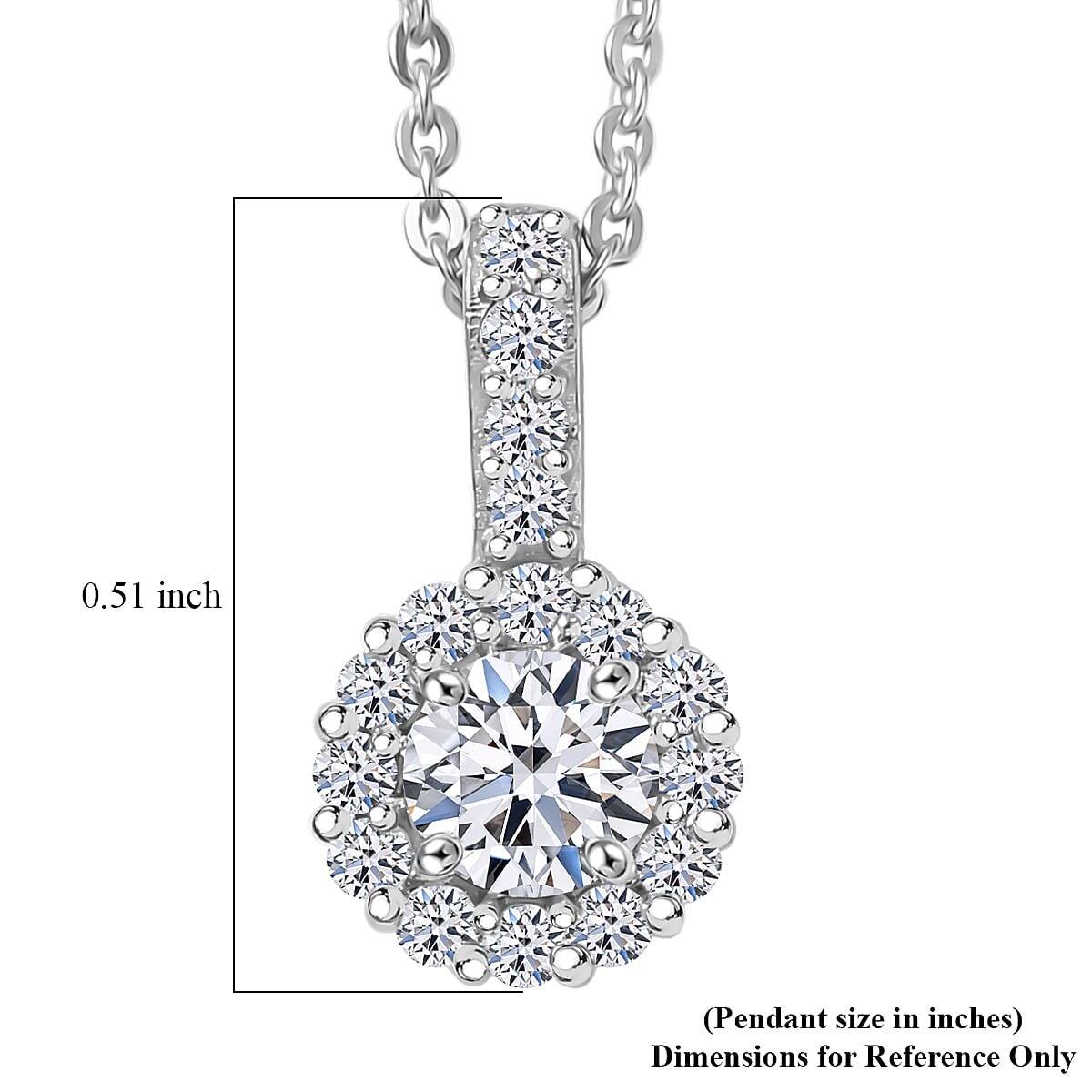 Luxuriant Lab Grown Diamond (G-H, SI) Pendant Necklace (20 Inches) in Rhodium Over Sterling Silver 0.50 ctw image number 6