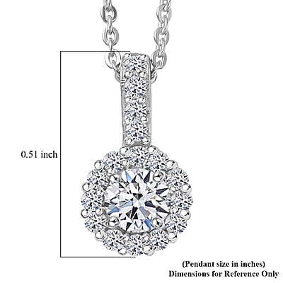 Luxuriant Lab Grown Diamond G-H SI 0.50 ctw Pendant Necklace in Rhodium Over Sterling Silver 20 Inches