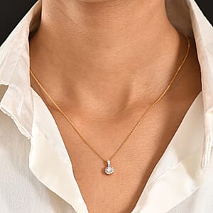 Luxuriant Lab Grown Diamond G-H SI 0.50 ctw Pendant Necklace in 18K Vermeil Yellow Gold Over Sterling Silver 20 Inches (Del. in 10-12 Days)