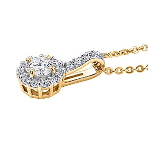 Luxuriant Lab Grown Diamond G-H SI 0.50 ctw Pendant Necklace in 18K Vermeil Yellow Gold Over Sterling Silver 20 Inches (Del. in 10-12 Days)
