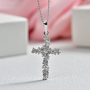 Luxuriant Lab Grown Diamond (G-H, SI) Pendant Necklace (20 Inches) in Rhodium Over Sterling Silver 1.00 ctw