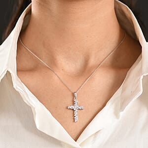 Luxuriant Lab Grown Diamond (G-H, SI) Pendant Necklace (20 Inches) in Rhodium Over Sterling Silver 1.00 ctw