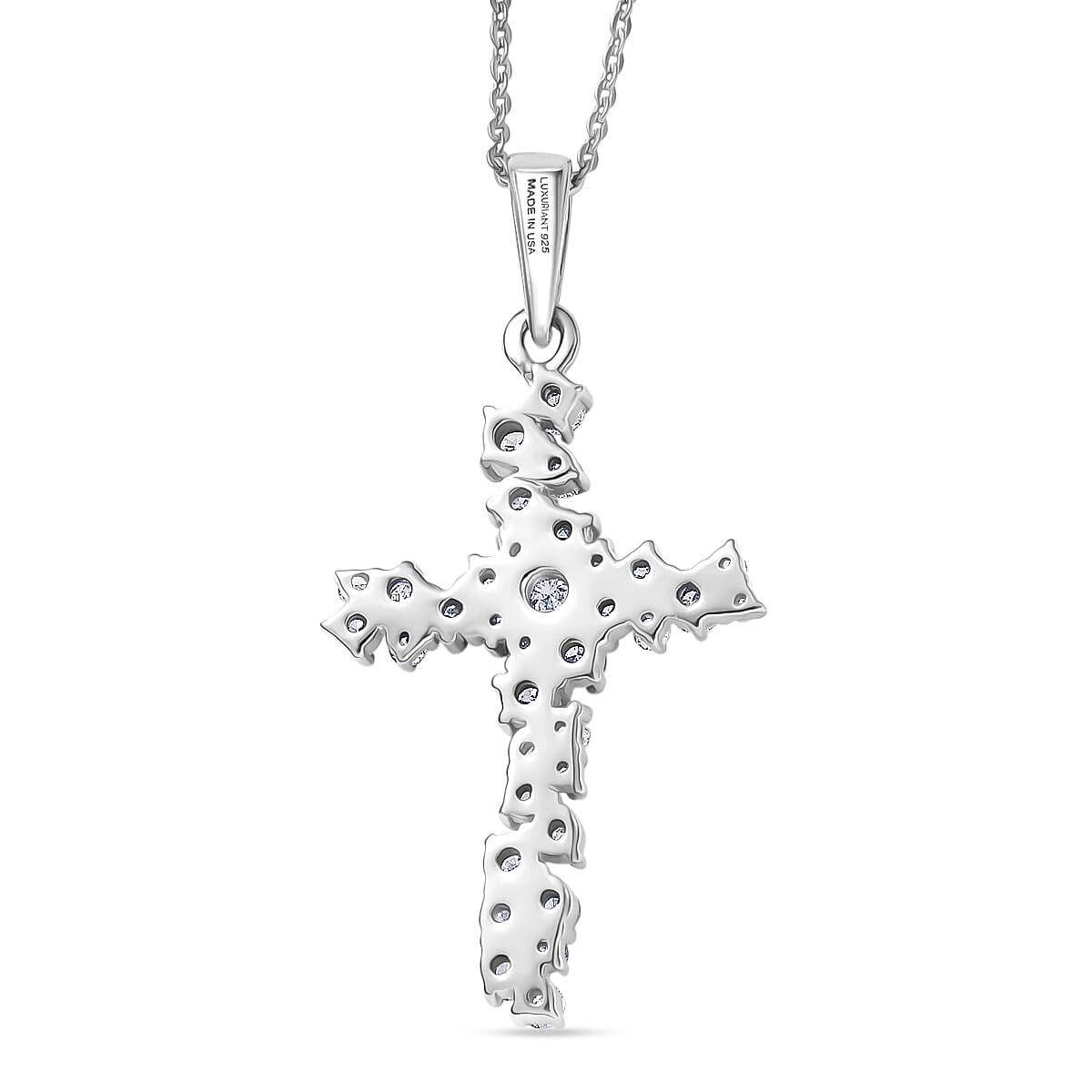 Luxuriant Lab Grown Diamond (G-H, SI) Pendant Necklace (20 Inches) in Rhodium Over Sterling Silver 1.00 ctw image number 4