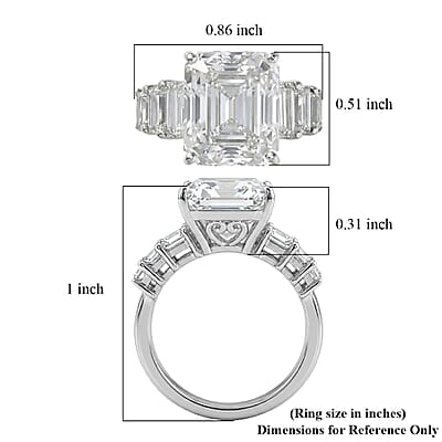 D'Joy Moissanite 10.65 ctw Set of 2 Elite Spark Ring in Rhodium Over Sterling Silver (Size 7.0)