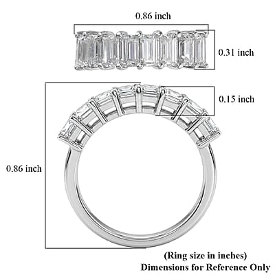 D'Joy Moissanite 10.65 ctw Set of 2 Elite Spark Ring in Rhodium Over Sterling Silver (Size 7.0)
