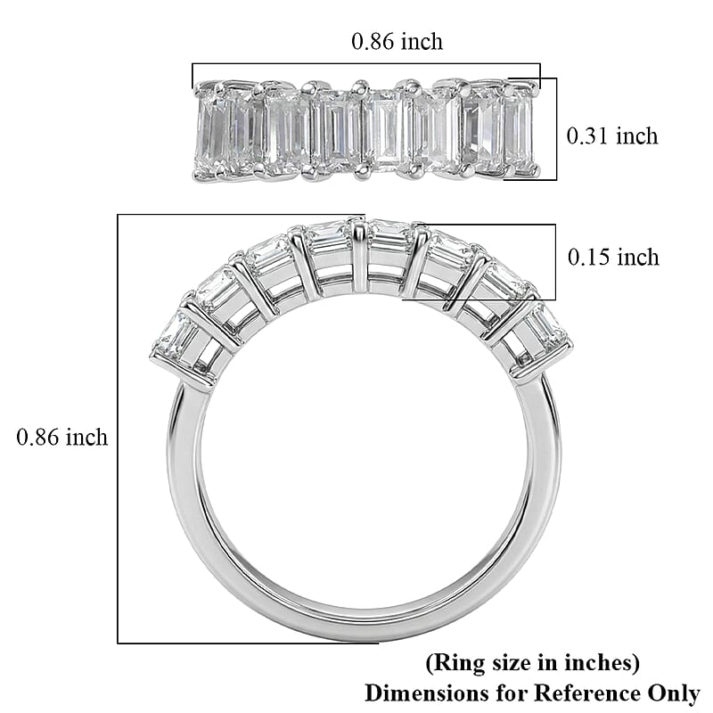 D'Joy Moissanite 10.65 ctw Set of 2 Elite Spark Ring in Rhodium Over Sterling Silver (Size 9.0)