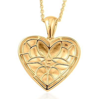 EverTrue Bronzella Collection Heart Pendant in 18K YG Plated Bronze with ION Plated YG Stainless Steel Necklace (20 Inches)