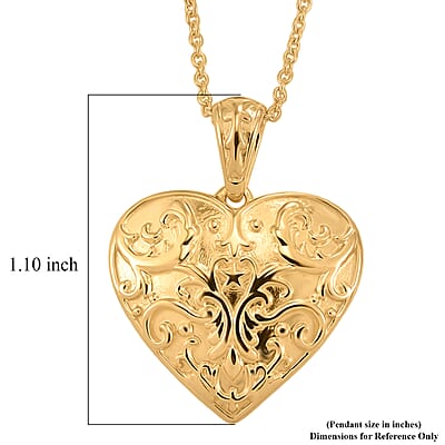 EverTrue Bronzella Collection Heart Pendant in 18K YG Plated Bronze with ION Plated YG Stainless Steel Necklace (20 Inches)