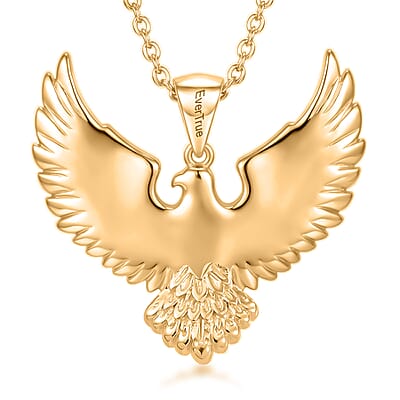 EverTrue Bronzella Collection Phoenix Pendant in 18K YG Plated Bronze with ION Plated YG Stainless Steel Necklace (20 Inches)