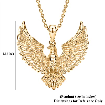 EverTrue Bronzella Collection Phoenix Pendant in 18K YG Plated Bronze with ION Plated YG Stainless Steel Necklace (20 Inches)