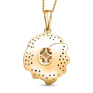 D'Joy Premium Ethiopian Welo Opal and Multi Gemstone 3.20 ctw Pendant Necklace in 18K Vermeil Yellow Gold Over Sterling Silver 20 Inches