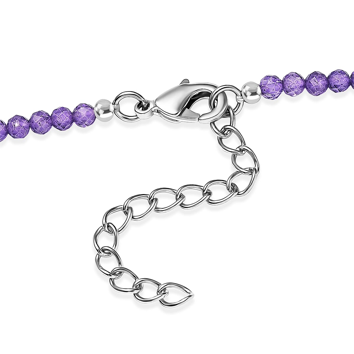 EverTrue African Lilac Quartz (Triplet) and African Amethyst 57.20 ctw Rosewood Pendant with Beaded Necklace in Platinum Bond 20 Inches (Ships in 5-7 Days) image number 3