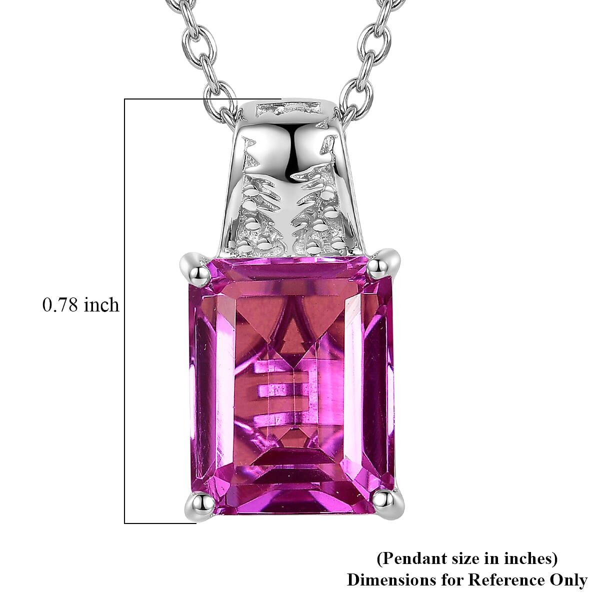 EverTrue African Lilac Quartz (Triplet) 6.85 ctw Pendant in Platinum Bond with Stainless Steel Necklace 20 Inches image number 6