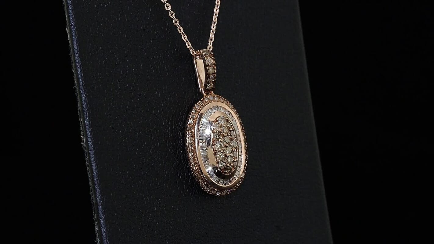 TLV D'Joy Blue Diamond (IR) Pendant Necklace (20 Inches) in Rhodium Over Sterling Silver 1.00 ctw