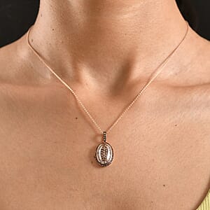 D'Joy Natural Champagne Diamond 1.00 ctw Royal Sunburst Pendant Necklace in 18K Vermeil Rose Gold Over Sterling Silver 20 Inches