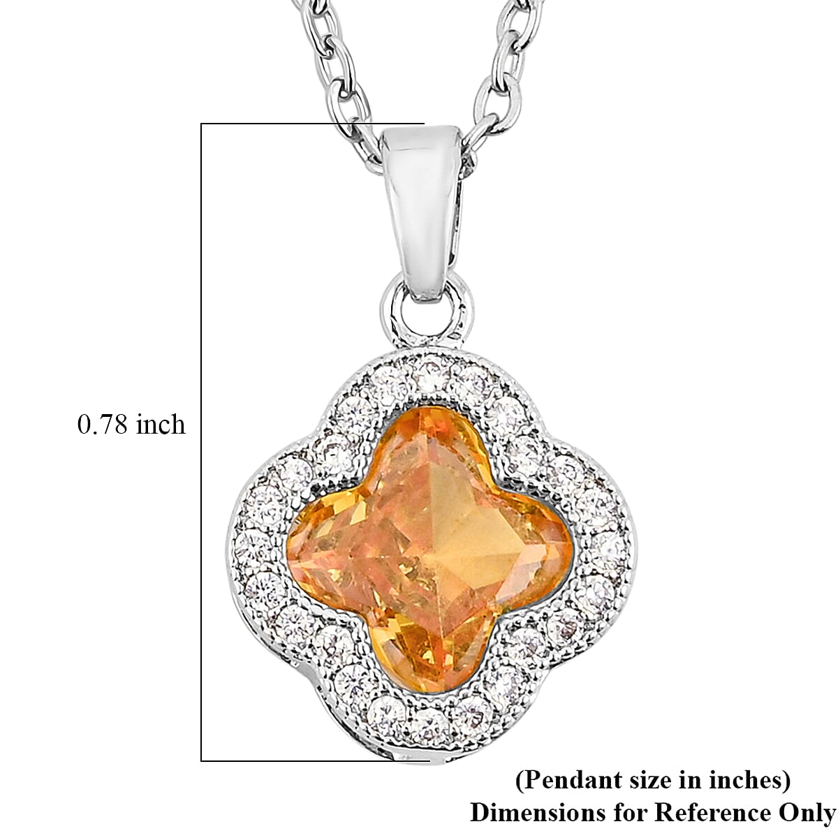 2 Piece Set - Yellow and White Austrain Crystal Pendant Necklace Earrings and Pendant Necklace (16-18 Inches) in Stainless Steel image number 3