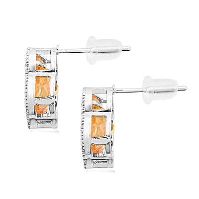 2 Piece Set - Yellow and White Austrain Crystal Pendant Necklace Earrings and Pendant Necklace (16-18 Inches) in Stainless Steel