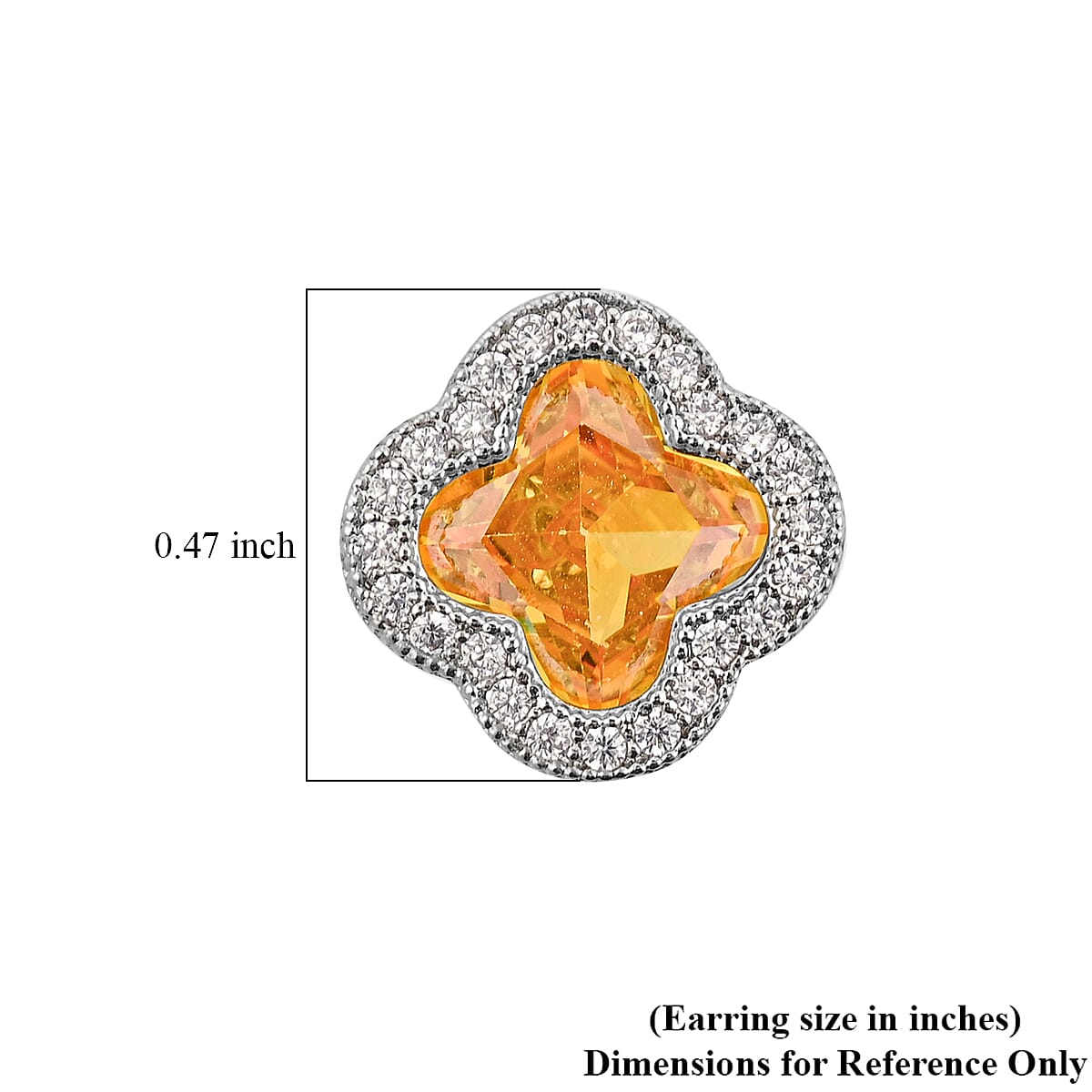 2 Piece Set - Yellow and White Austrain Crystal Pendant Necklace Earrings and Pendant Necklace (16-18 Inches) in Stainless Steel