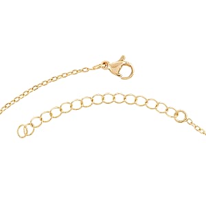 Austrian Crystal Clover Cross Pendant Necklace in ION Plated YG Stainless Steel 17.5-19.5 Inches 