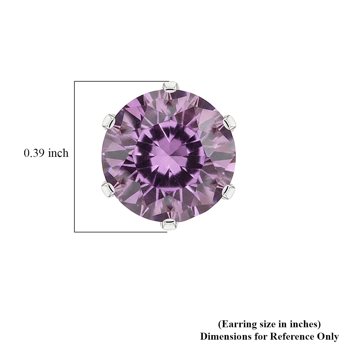 2 Piece Set - Purple Austrian Crystal Solitaire Earrings and Pendant Necklace 18 Inches in Stainless Steel