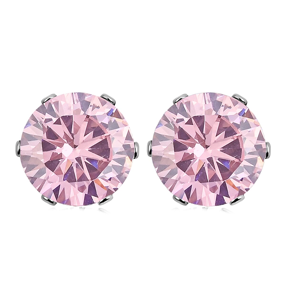 2 Piece Set - Pink Austrian Crystal Earrings and Pendant Necklace 18 Inches in Stainless Steel 8.00 ctw image number 4