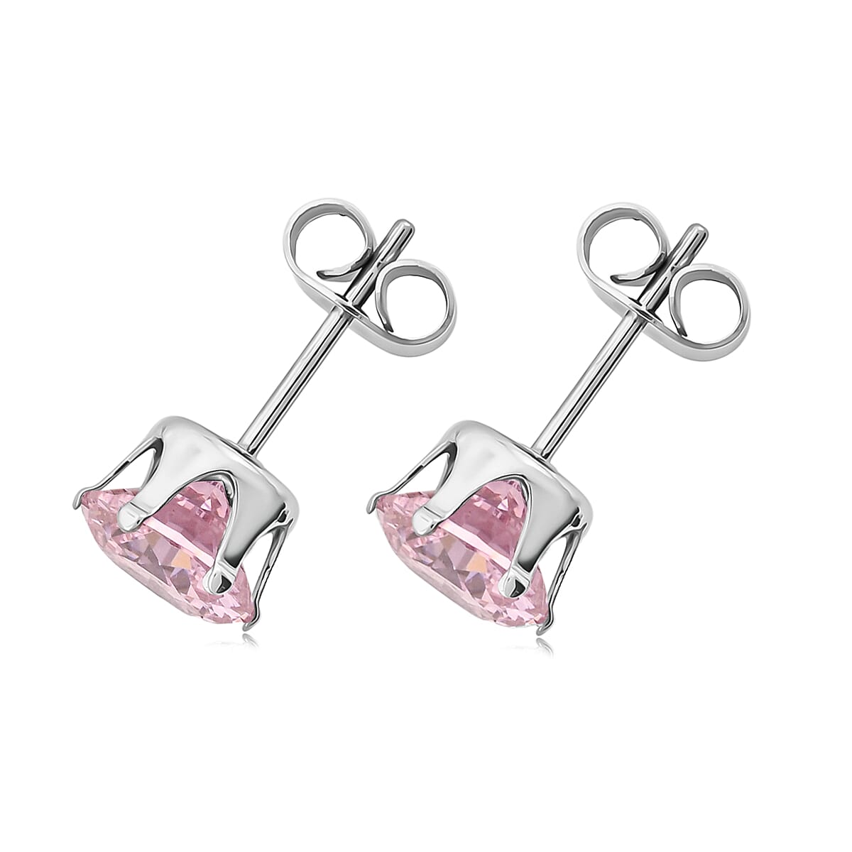 2 Piece Set - Pink Austrian Crystal Earrings and Pendant Necklace 18 Inches in Stainless Steel 8.00 ctw image number 5
