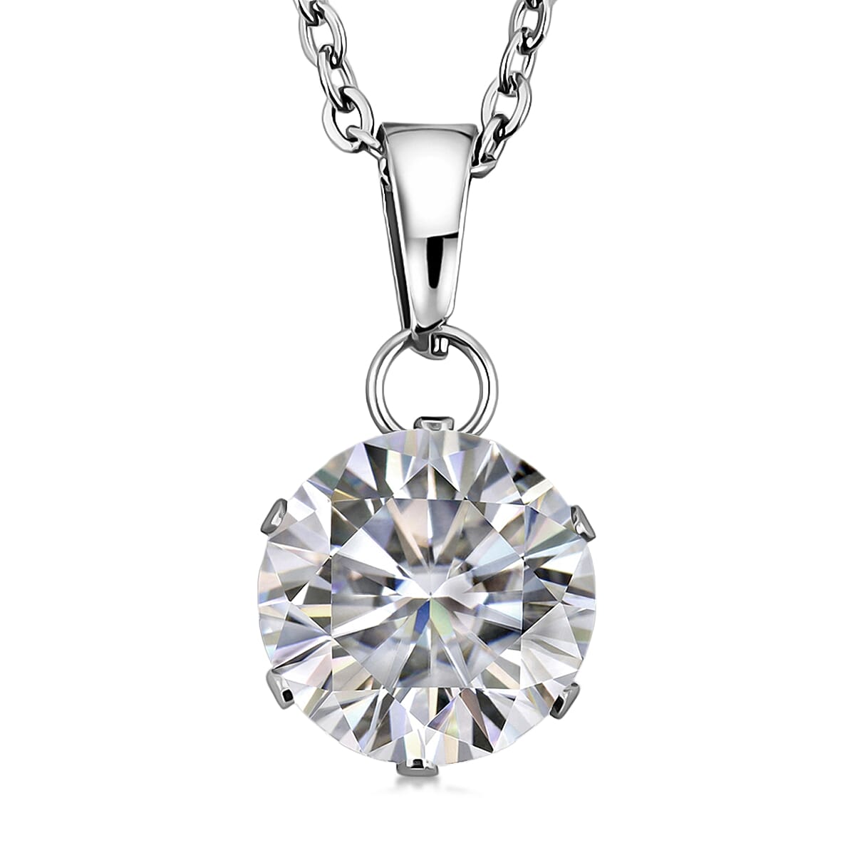 2 Piece Set - Austrian Crystal Solitaire Earrings and Pendant Necklace 18 Inches in Stainless Steel image number 2