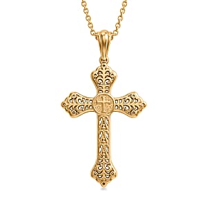 EverTrue Bronzella Collection Pendant in 18K Yellow Gold Plated Bronze with ION Plated Yellow Gold Stainless Steel Necklace 20 Inches