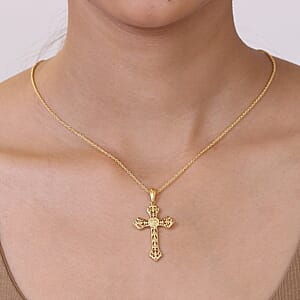 EverTrue Bronzella Collection Pendant in 18K Yellow Gold Plated Bronze with ION Plated Yellow Gold Stainless Steel Necklace 20 Inches