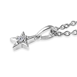 Luxuriant Lab Grown Diamond G-H SI 0.20 ctw Earrings and Pendant Necklace (20 Inches) in Rhodium Over Sterling Silver (Del. In 10-12 Days)