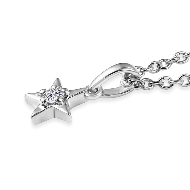 Luxuriant Lab Grown Diamond G-H SI 0.20 ctw Earrings and Pendant Necklace (20 Inches) in Rhodium Over Sterling Silver