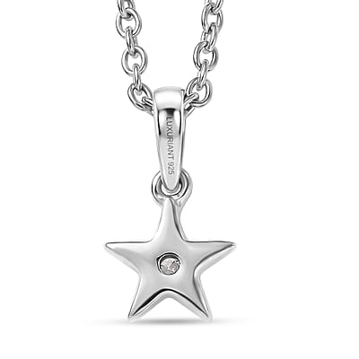 Luxuriant Lab Grown Diamond G-H SI 0.20 ctw Earrings and Pendant Necklace (20 Inches) in Rhodium Over Sterling Silver