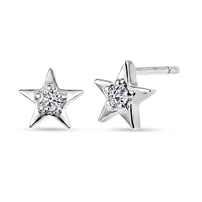 Luxuriant Lab Grown Diamond G-H SI 0.20 ctw Earrings and Pendant Necklace (20 Inches) in Rhodium Over Sterling Silver