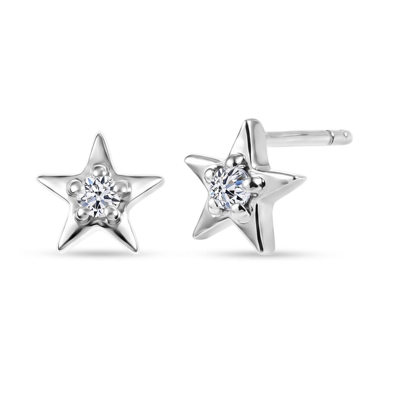 Luxuriant Lab Grown Diamond G-H SI 0.20 ctw Earrings and Pendant Necklace (20 Inches) in Rhodium Over Sterling Silver