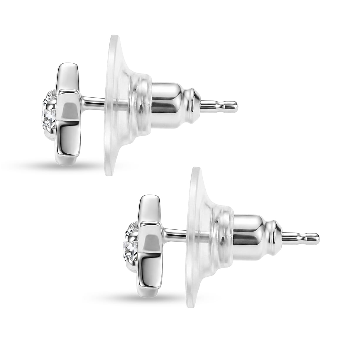 Luxuriant Lab Grown Diamond (G-H, SI) Earrings and Pendant Necklace (20 Inches) in 18K Vermeil YG Over Sterling Silver 0.20 ctw image number 6