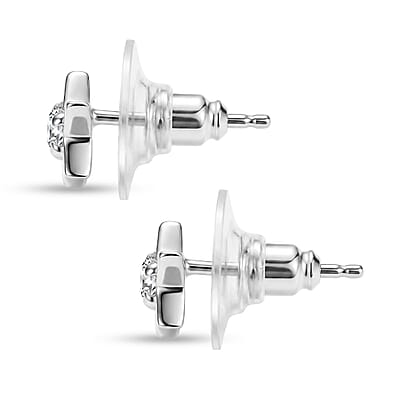 Luxuriant Lab Grown Diamond G-H SI 0.20 ctw Earrings and Pendant Necklace (20 Inches) in Rhodium Over Sterling Silver