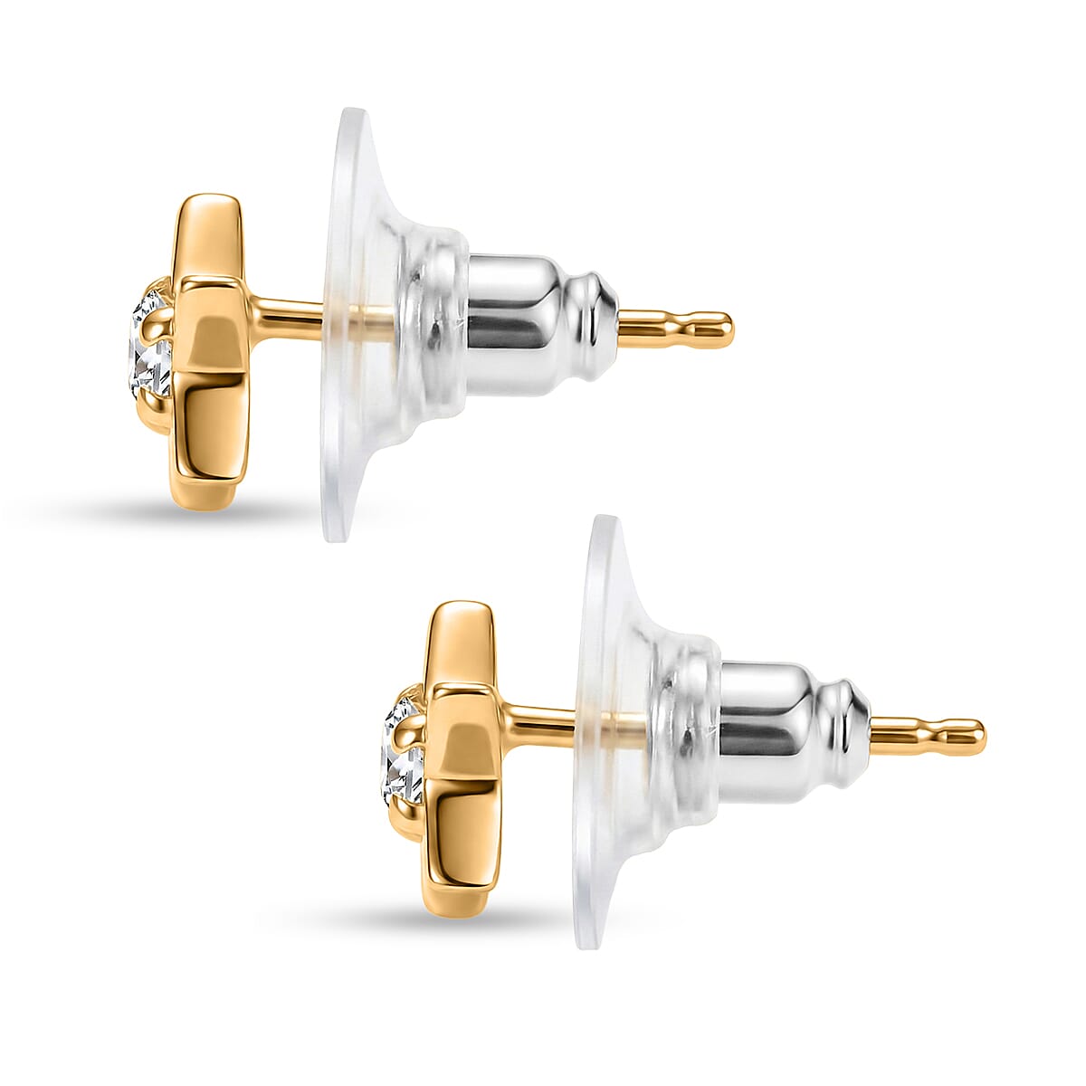 Luxuriant Lab Grown Diamond G-H SI 0.20 ctw Earrings and Pendant Necklace (20 Inches) in 18K Vermeil Yellow Gold Over Sterling Silver (Del. In 10-12 Days) image number 6