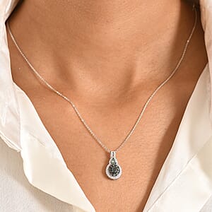 D'Joy Premium Narsipatnam Alexandrite and Moissanite 1.00 ctw Pendant Necklace in Rhodium Over Sterling Silver 20 Inches 