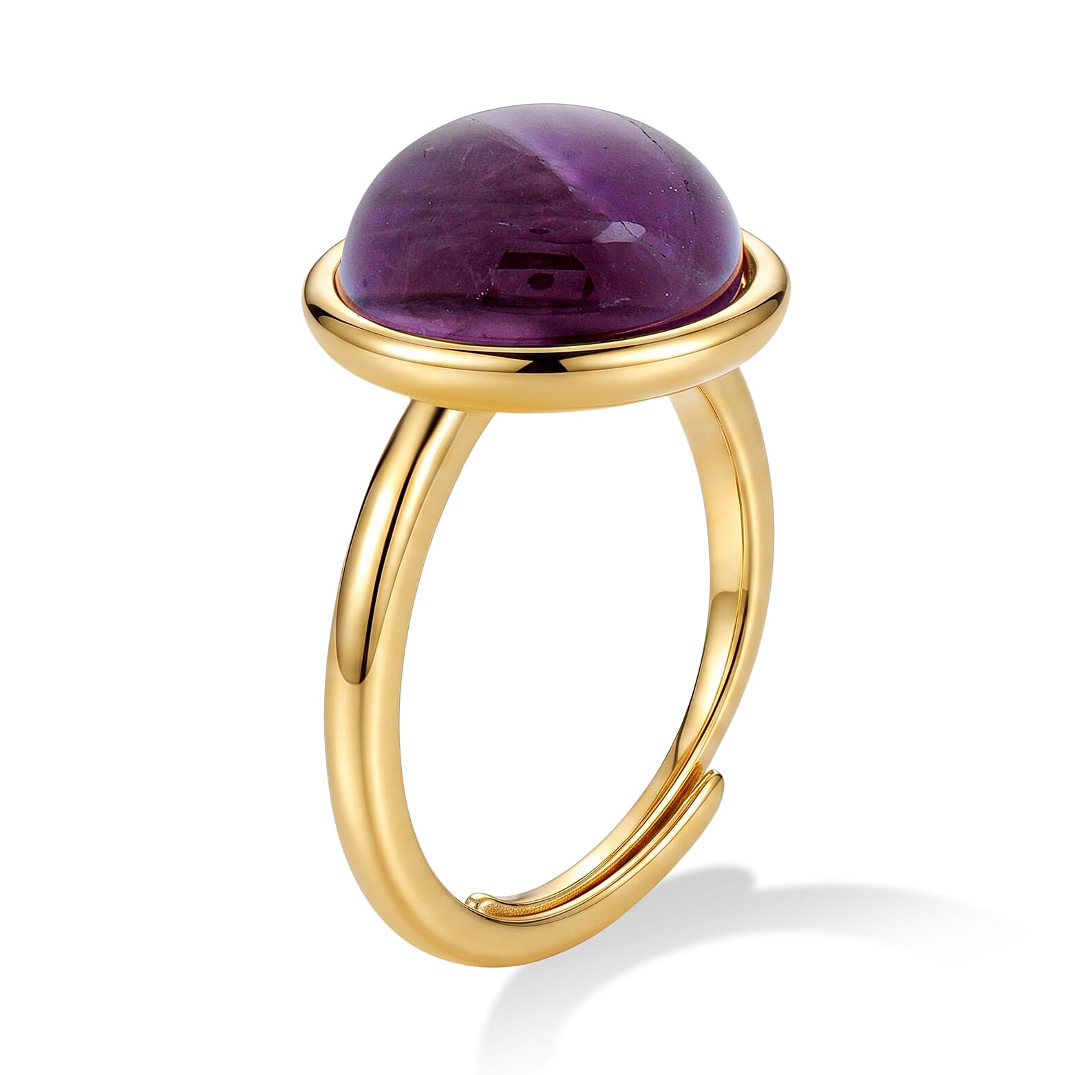 2 Piece Set - African Amethyst 11.00 ctw Earrings and Ring (Adjustable) in Goldtone