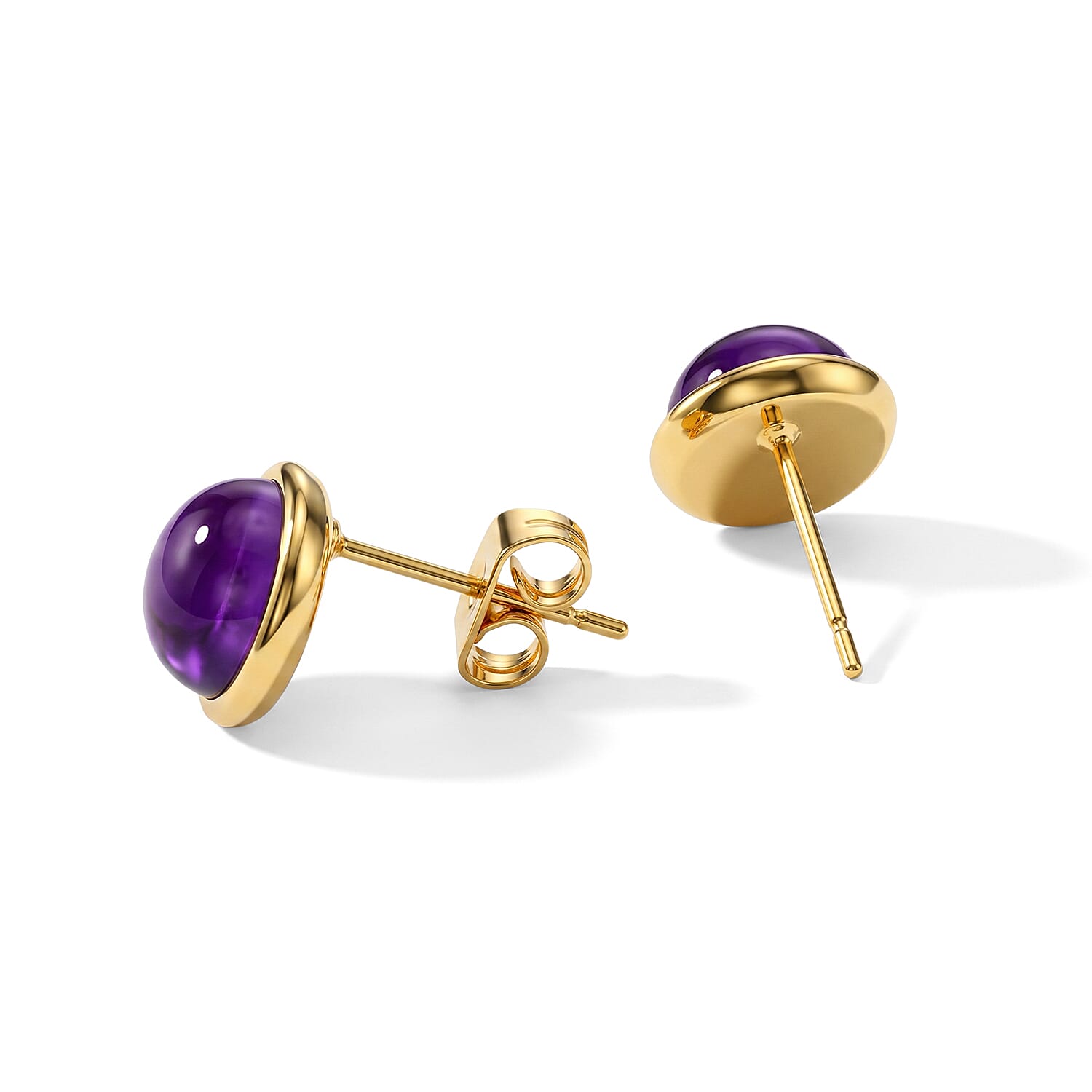 2 Piece Set - African Amethyst 11.00 ctw Earrings and Ring (Adjustable) in Goldtone