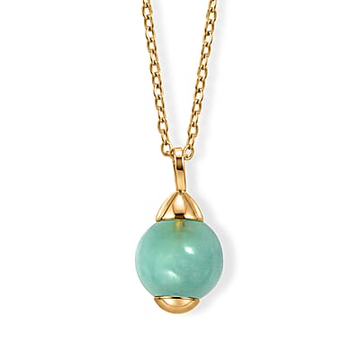 2 Piece Set - Mangoro Aquamarine 16.10 ctw Necklace 18-20 Inches and Earrings in ION Plated YG Stainless Steel