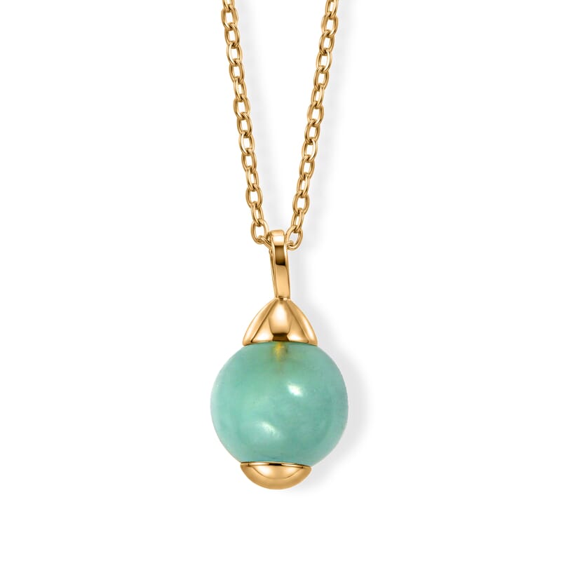 2 Piece Set - Mangoro Aquamarine 16.10 ctw Necklace 18-20 Inches and Earrings in ION Plated YG Stainless Steel